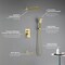 Kibi Cube Pressure Balanced 3-Function Shower System with Rough-In Valve, Brushed Gold KSF406BG - alternate 2